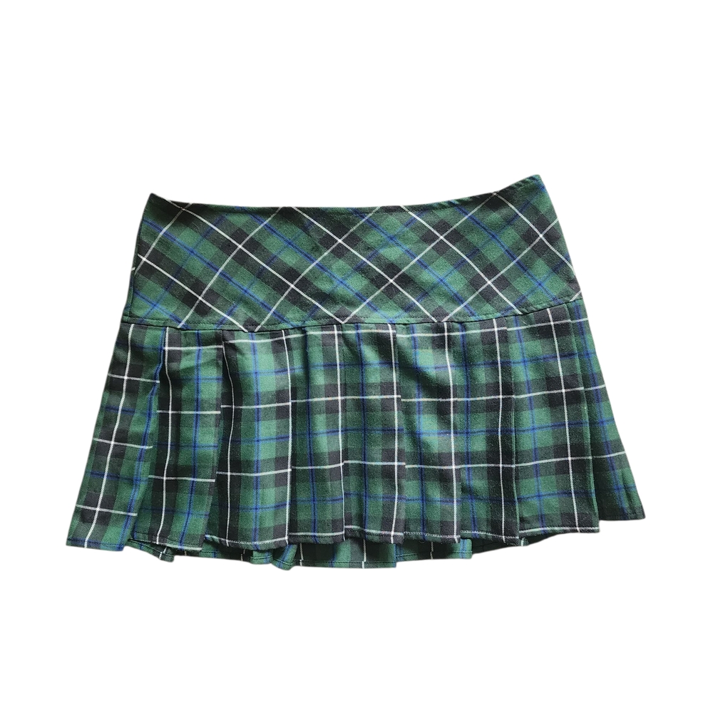 Hot Topic Green Plaid Mini Skirt